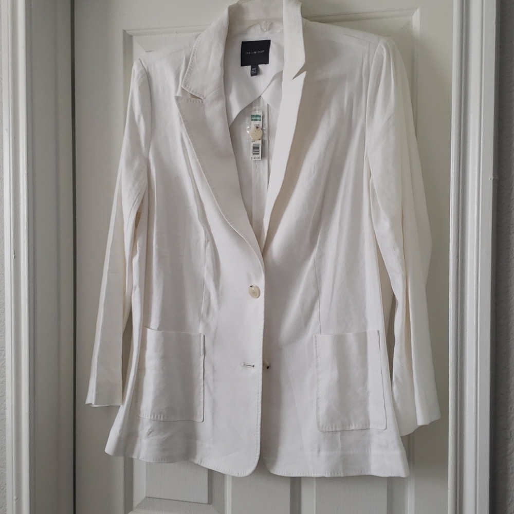 White linen blazer